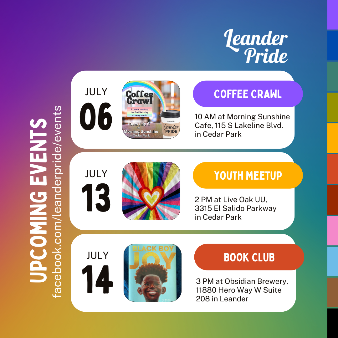 Leander Pride July events